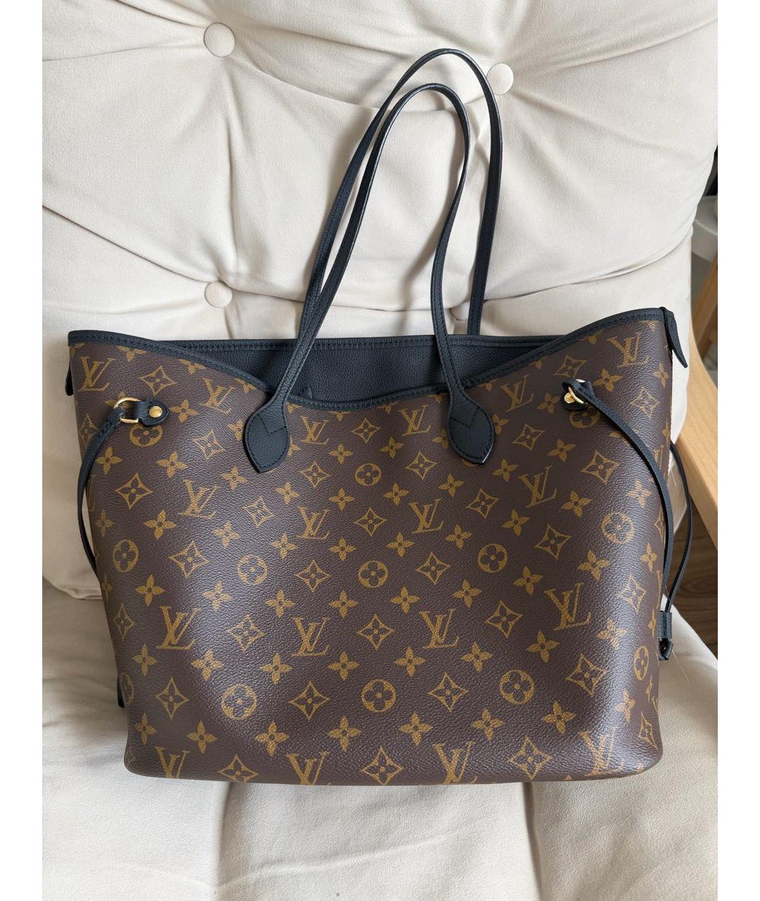 LOUIS VUITTON Коричневая кожаная сумка тоут, фото 4