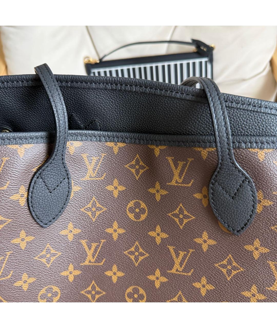 LOUIS VUITTON Коричневая кожаная сумка тоут, фото 3