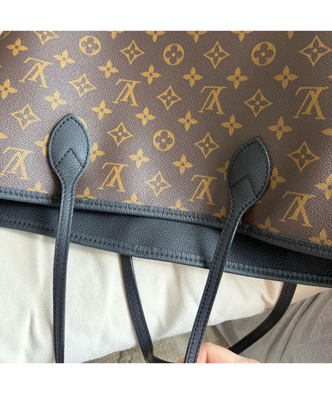 LOUIS VUITTON Коричневая кожаная сумка тоут, фото 8