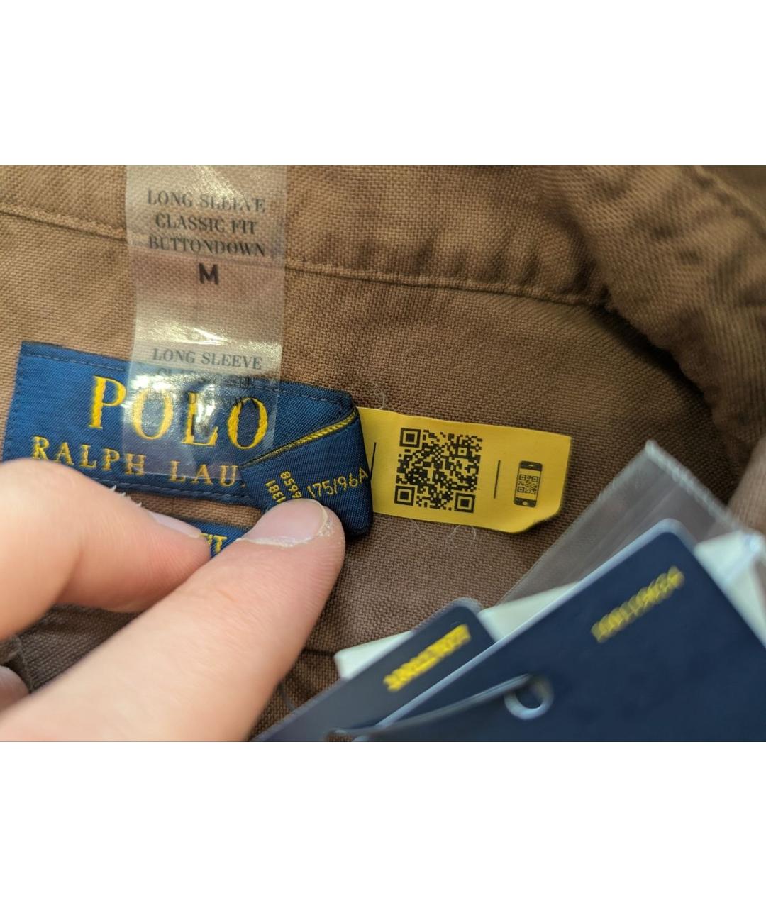 POLO RALPH LAUREN Коричневая хлопковая кэжуал рубашка, фото 6