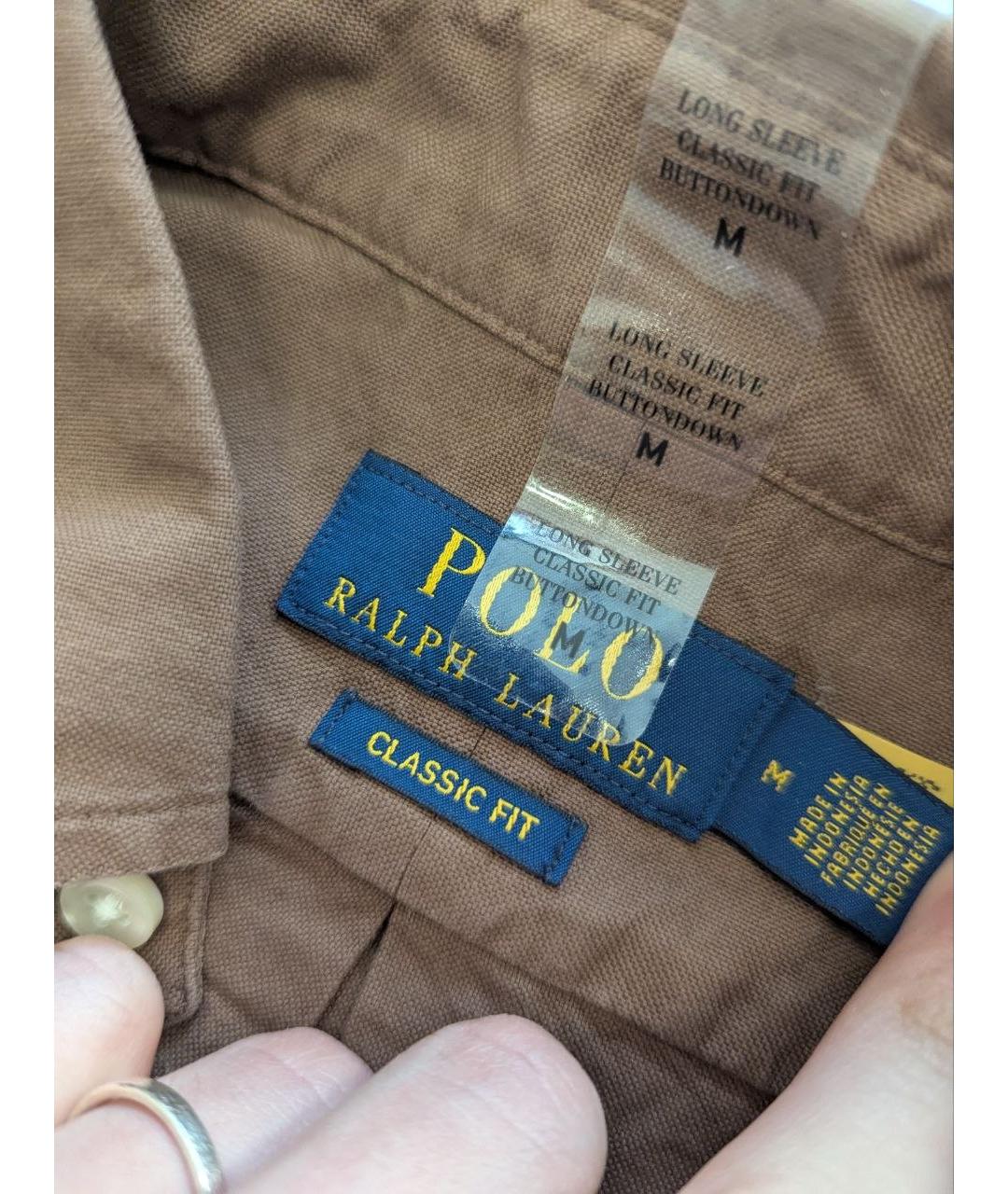 POLO RALPH LAUREN Коричневая хлопковая кэжуал рубашка, фото 5