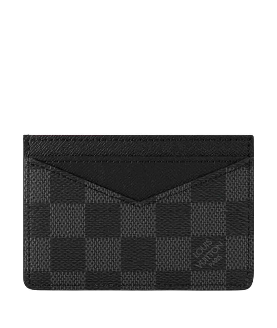 LOUIS VUITTON Черный кожаный кардхолдер, фото 1