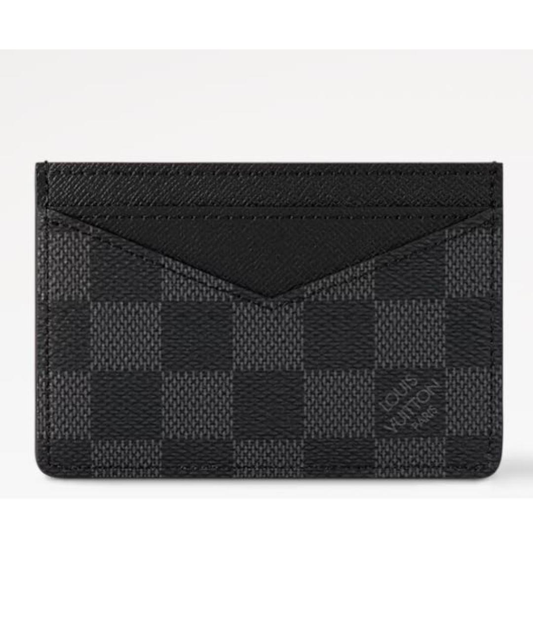 LOUIS VUITTON Черный кожаный кардхолдер, фото 7