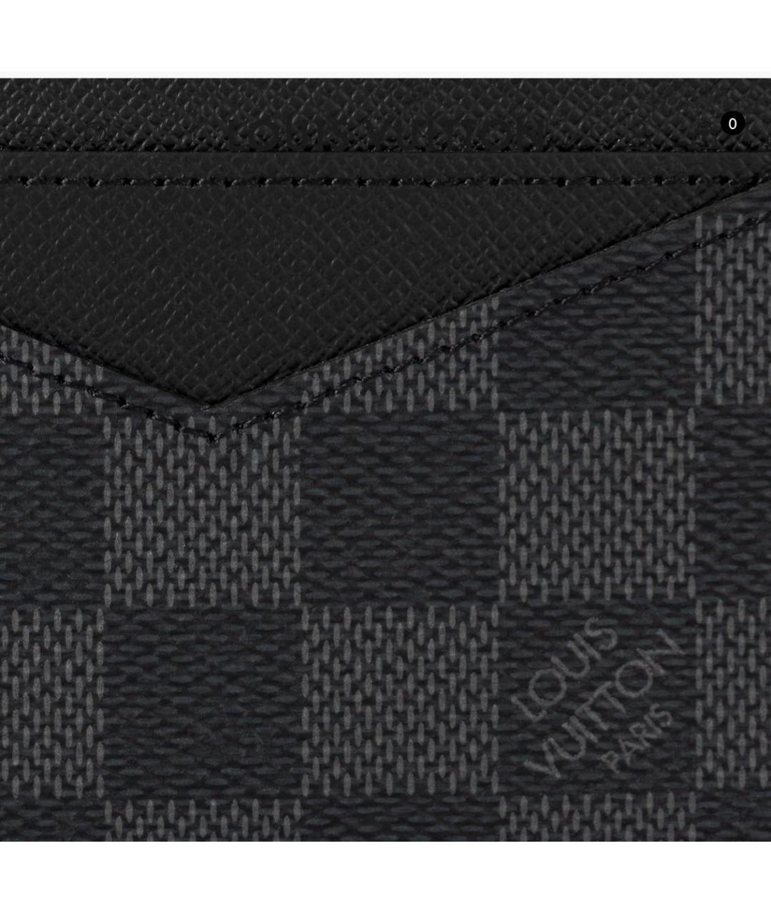 LOUIS VUITTON Черный кожаный кардхолдер, фото 4