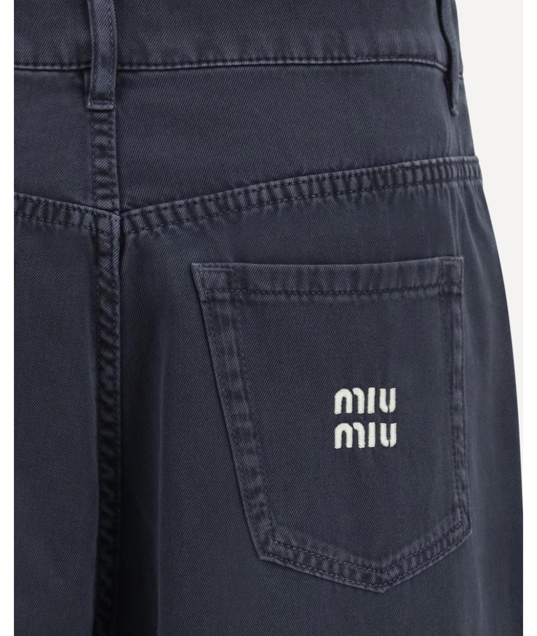 MIU MIU Синие хлопковые джинсы клеш, фото 3