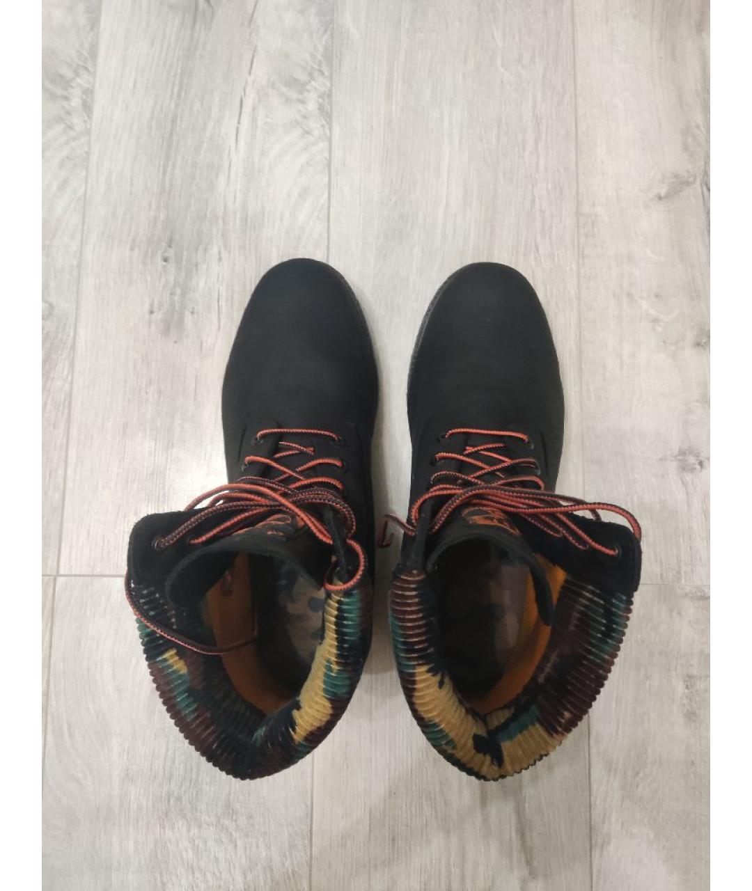 TIMBERLAND Черные нубуковые высокие ботинки, фото 3