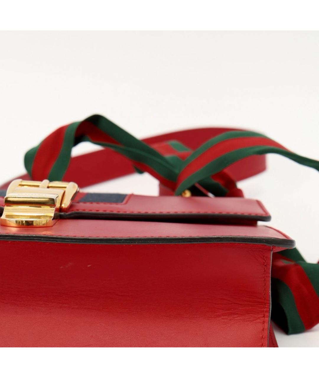 GUCCI Бордовая кожаная сумка через плечо, фото 5