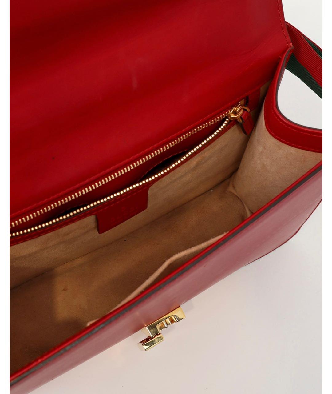 GUCCI Бордовая кожаная сумка через плечо, фото 4