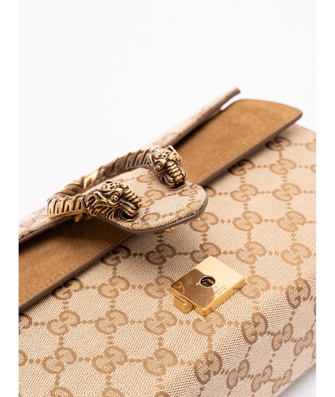 GUCCI Бежевая тканевая сумка через плечо, фото 5