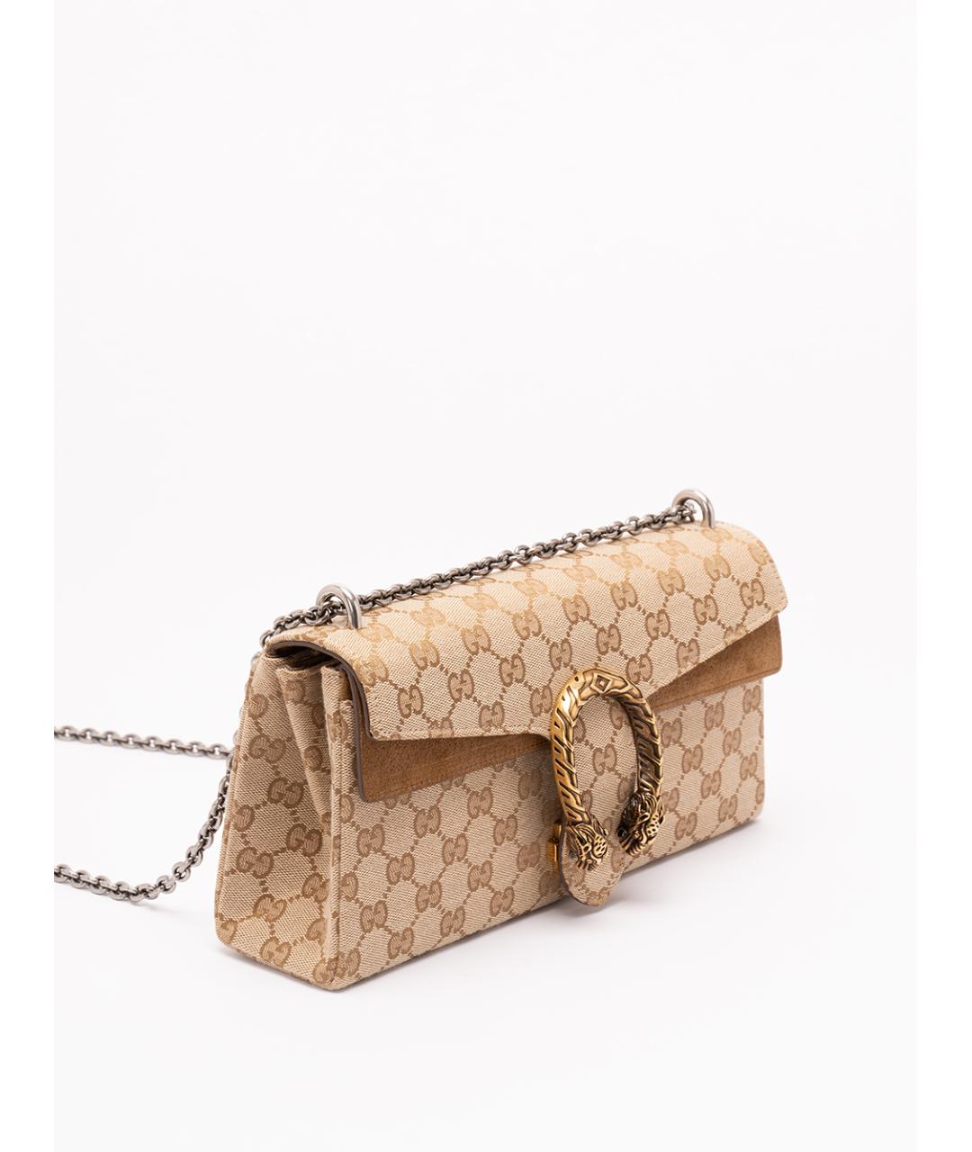 GUCCI Бежевая тканевая сумка через плечо, фото 3