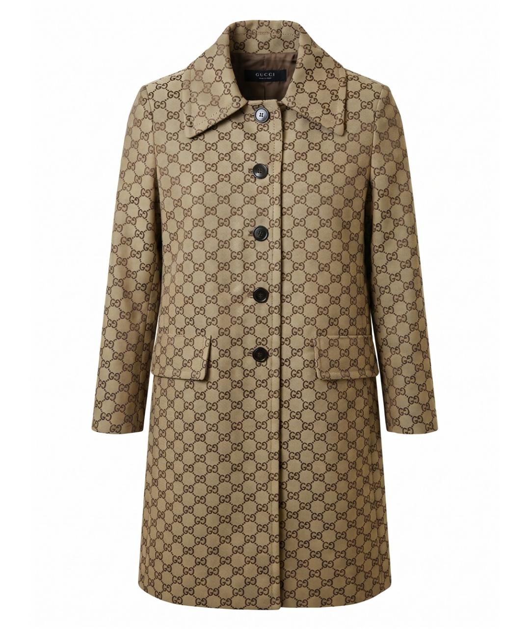 GUCCI Бежевое хлопковое пальто, фото 1