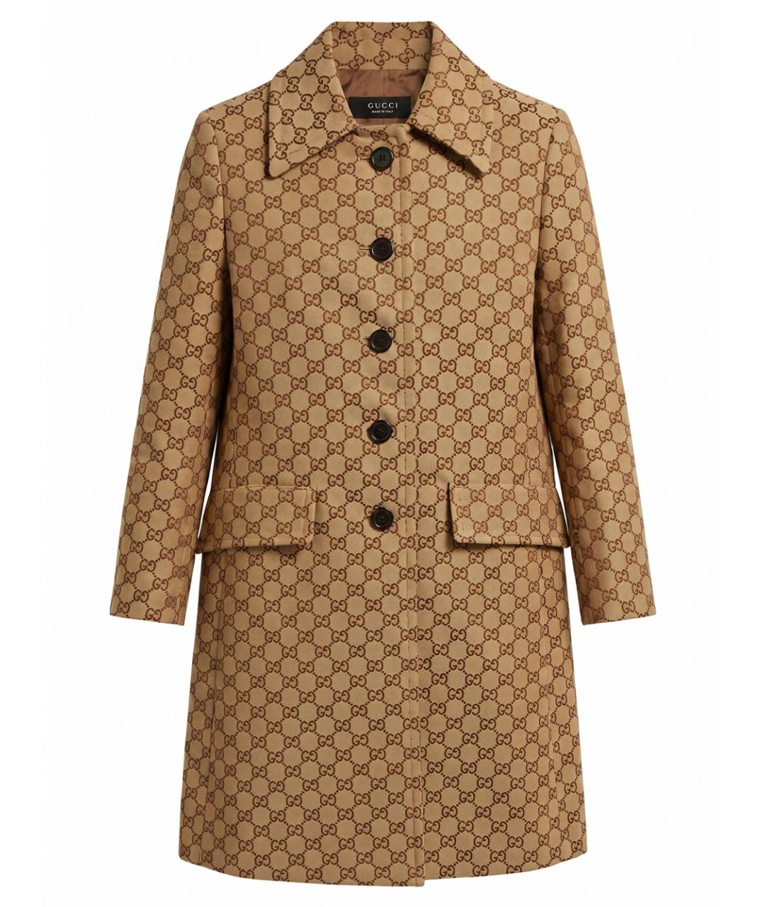 GUCCI Бежевое хлопковое пальто, фото 3