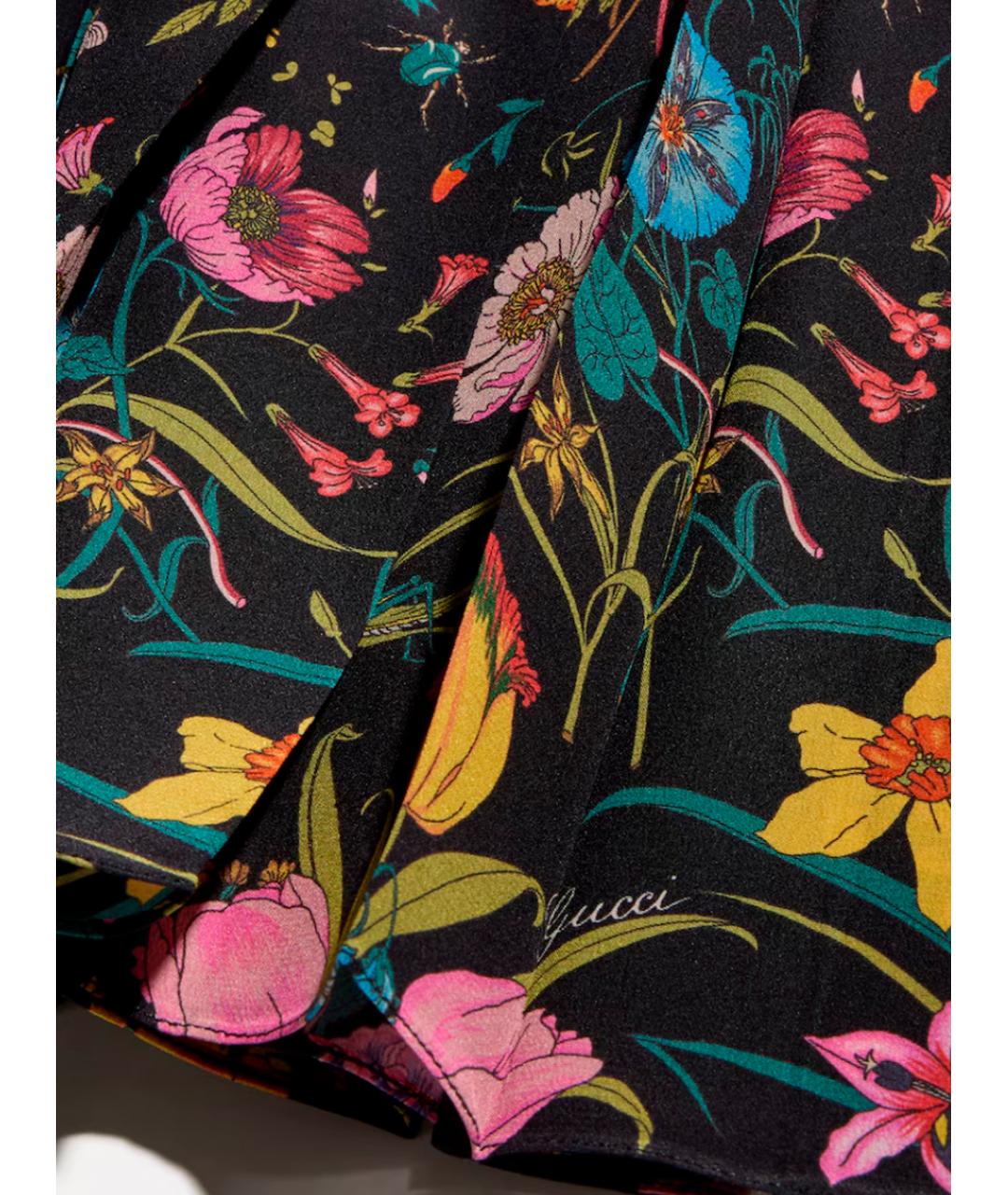 GUCCI Мульти шелковая юбка миди, фото 5