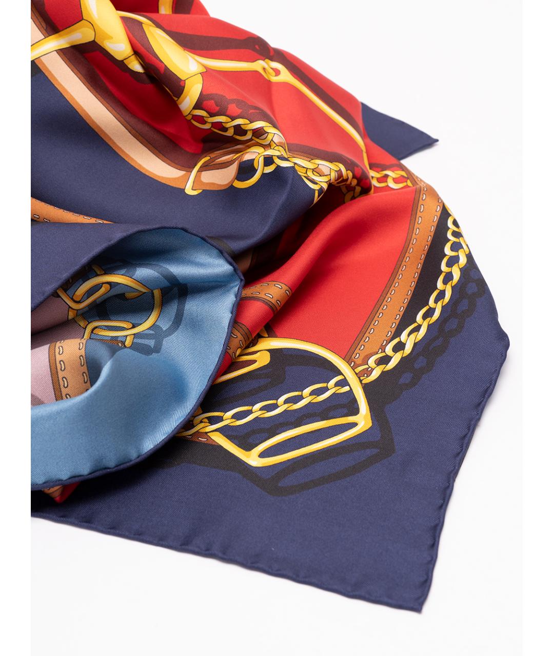 GUCCI Синий шелковый шарф, фото 3