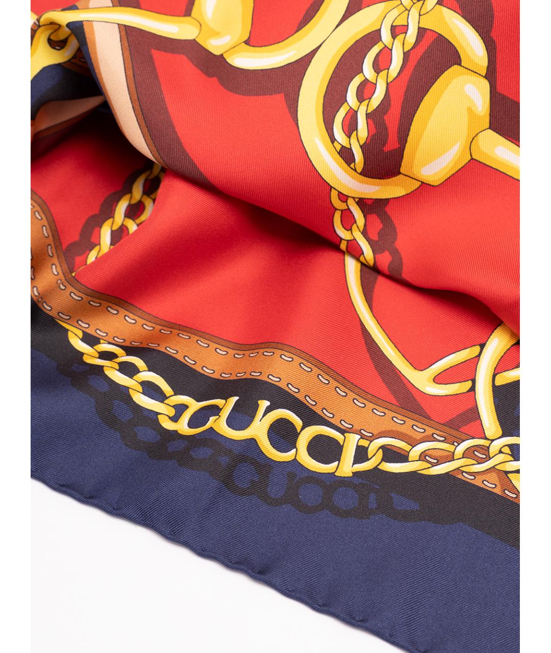 GUCCI Синий шелковый шарф, фото 5