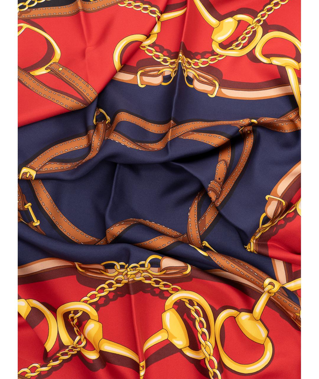 GUCCI Синий шелковый шарф, фото 4