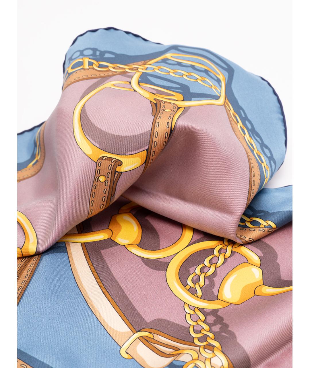 GUCCI Синий шелковый шарф, фото 6
