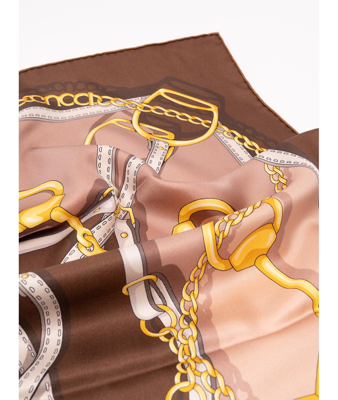GUCCI Оранжевый шелковый шарф, фото 6