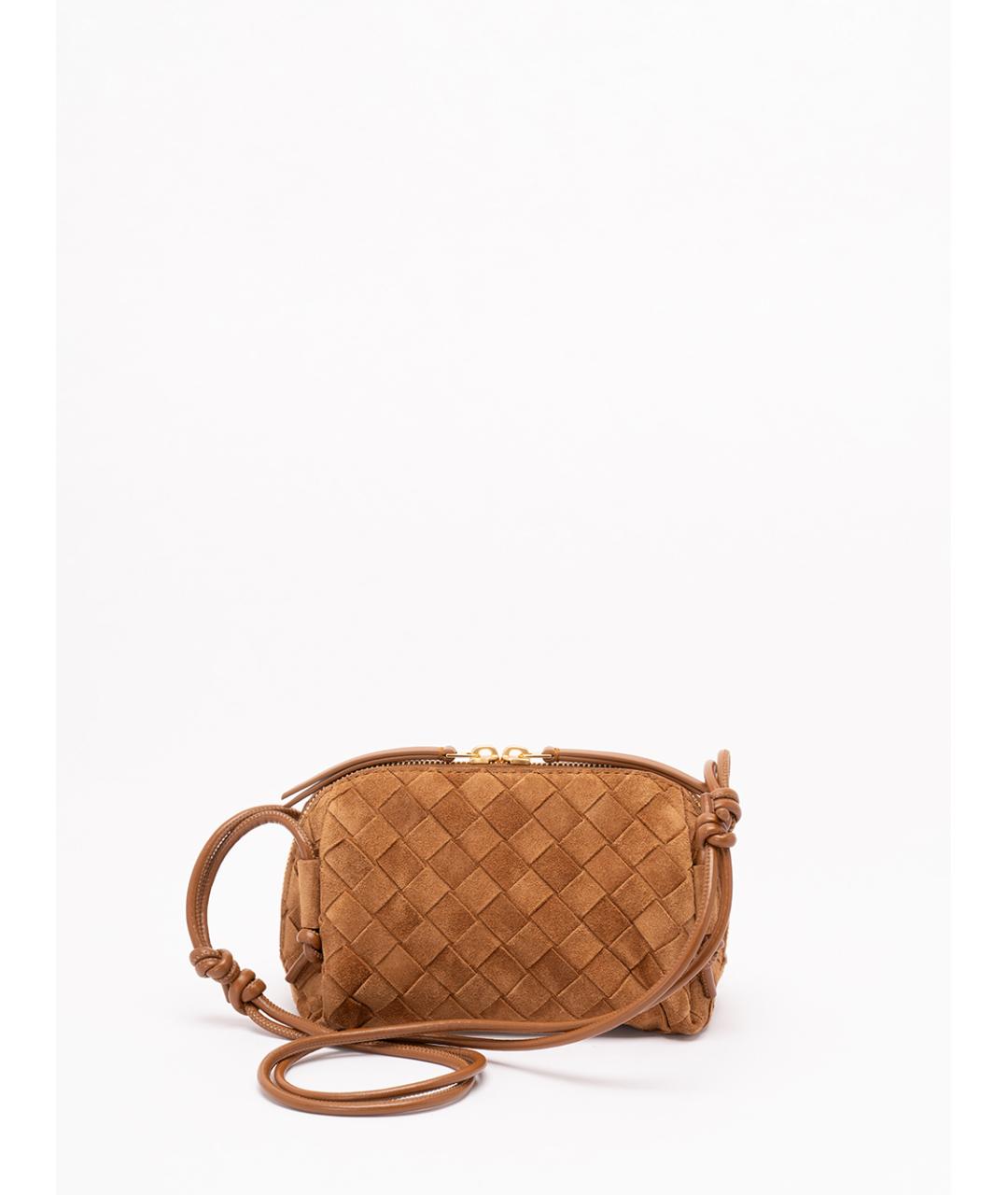 BOTTEGA VENETA Коричневая замшевая сумка через плечо, фото 2