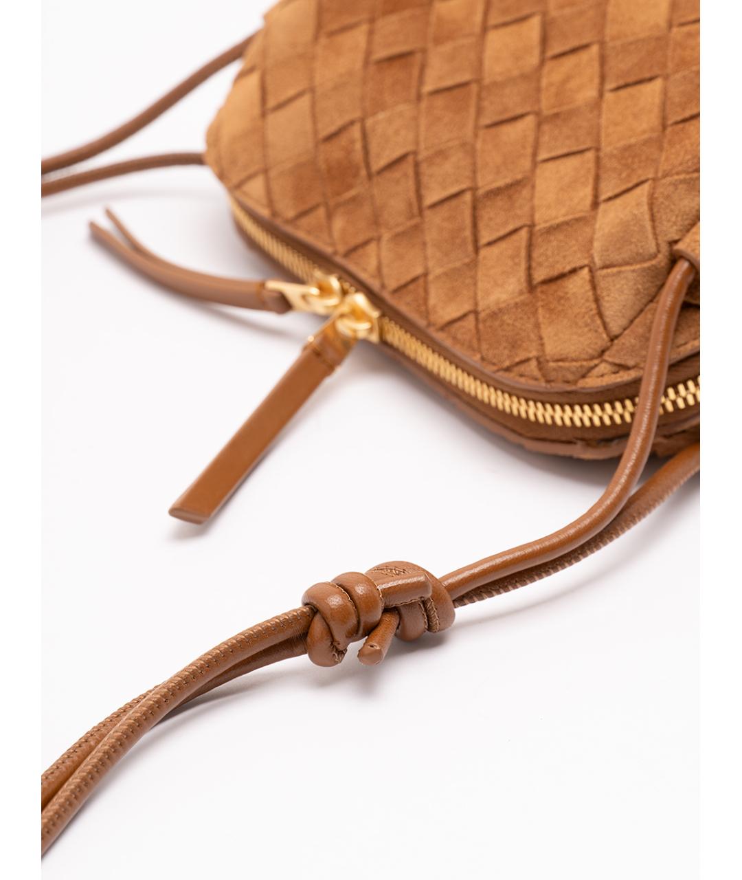 BOTTEGA VENETA Коричневая замшевая сумка через плечо, фото 4