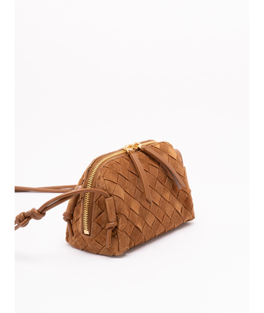 BOTTEGA VENETA Коричневая замшевая сумка через плечо, фото 3