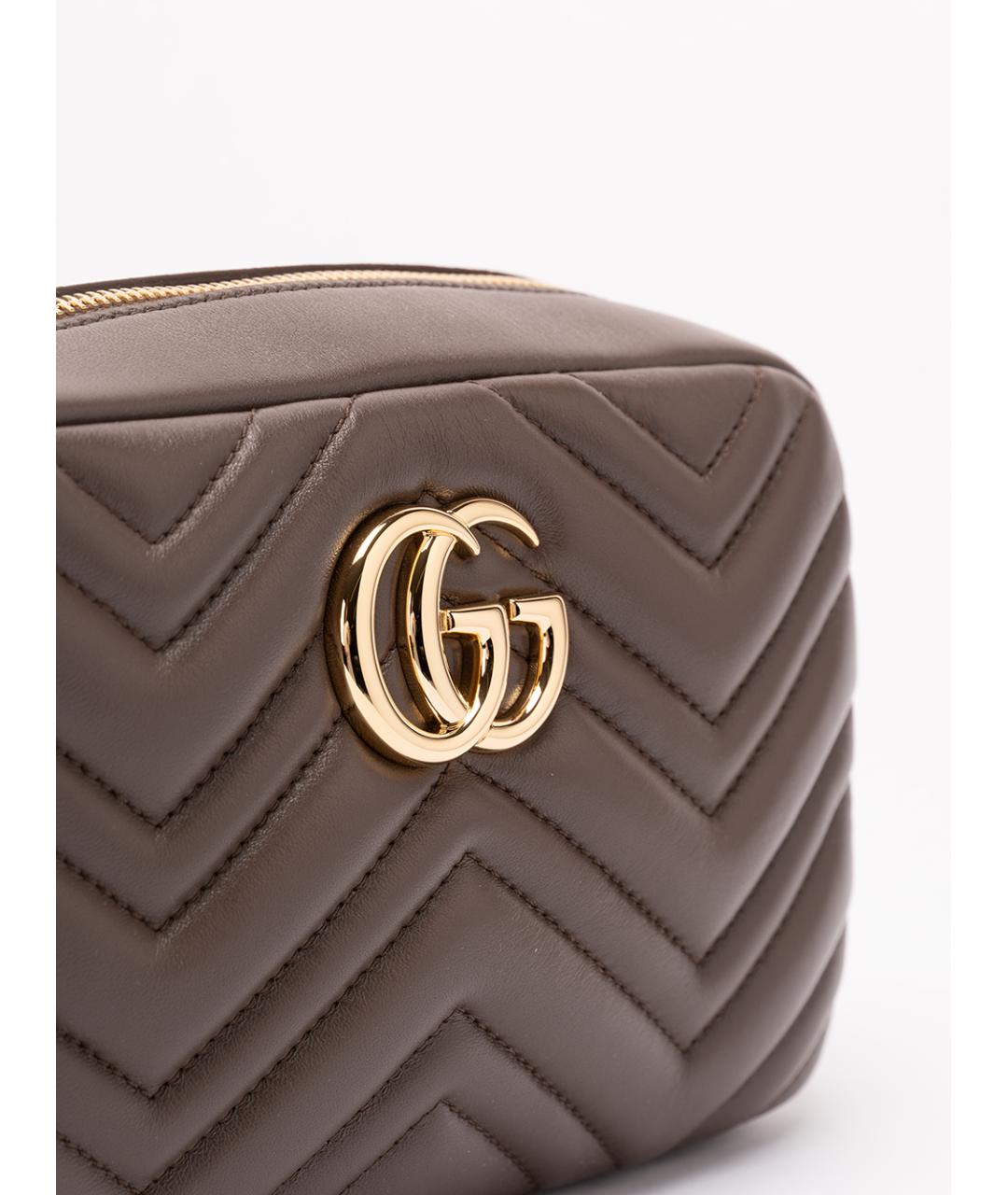 GUCCI Коричневая кожаная сумка через плечо, фото 5