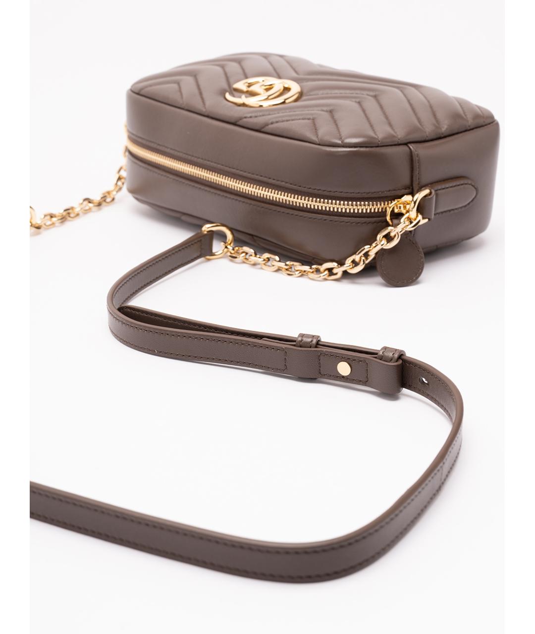 GUCCI Коричневая кожаная сумка через плечо, фото 4