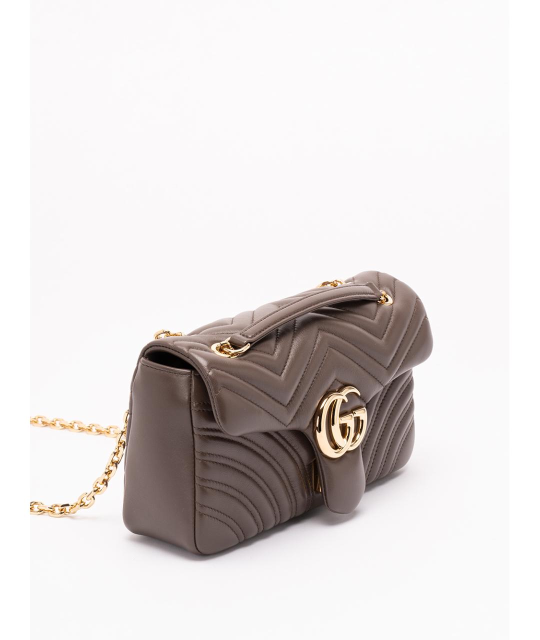 GUCCI Коричневая кожаная сумка через плечо, фото 3