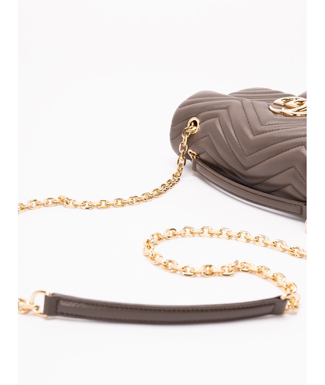 GUCCI Коричневая кожаная сумка через плечо, фото 4