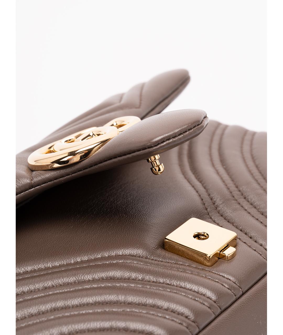 GUCCI Коричневая кожаная сумка через плечо, фото 5