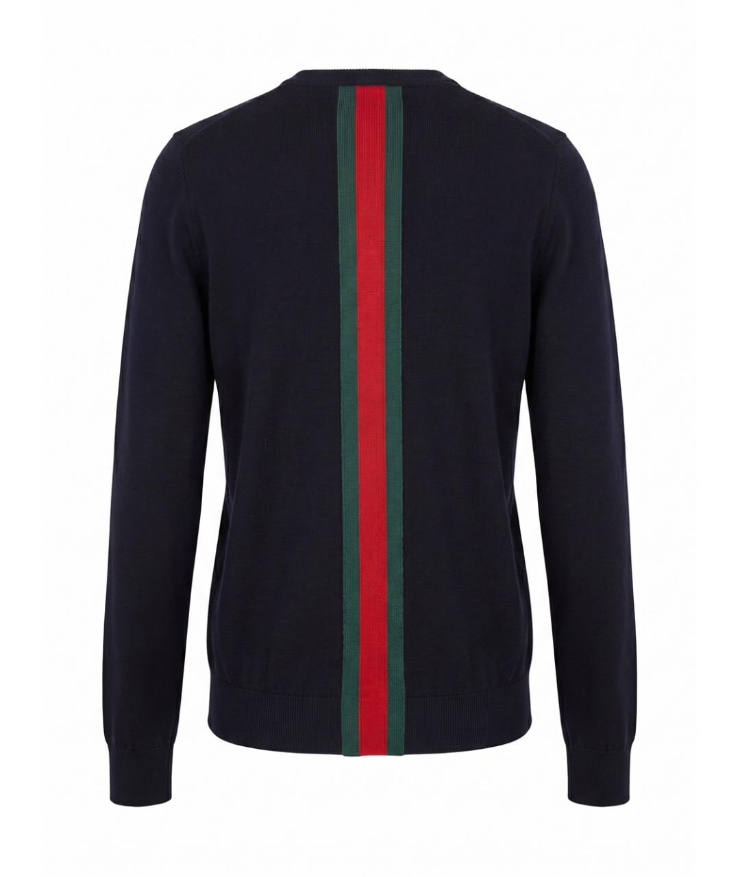 GUCCI Темно-синий хлопковый джемпер / свитер, фото 2