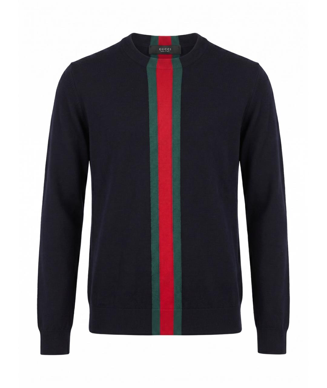 GUCCI Темно-синий хлопковый джемпер / свитер, фото 1