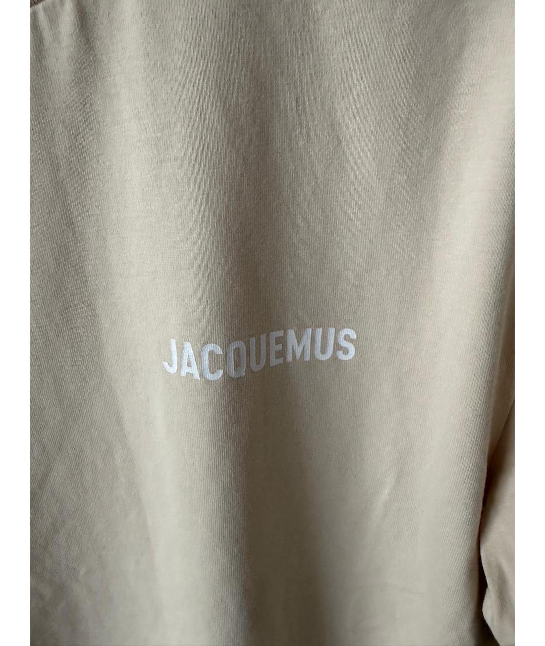 JACQUEMUS Бежевая хлопковая футболка, фото 4