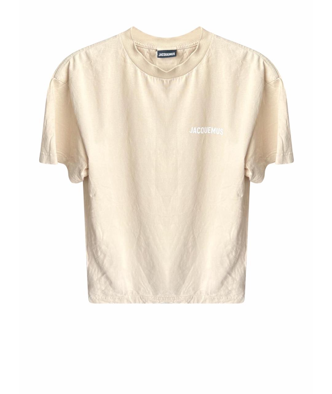 JACQUEMUS Бежевая хлопковая футболка, фото 1