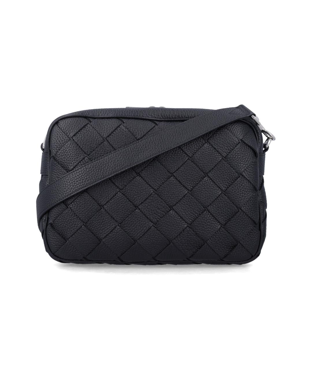 BOTTEGA VENETA Черная кожаная сумка на плечо, фото 1