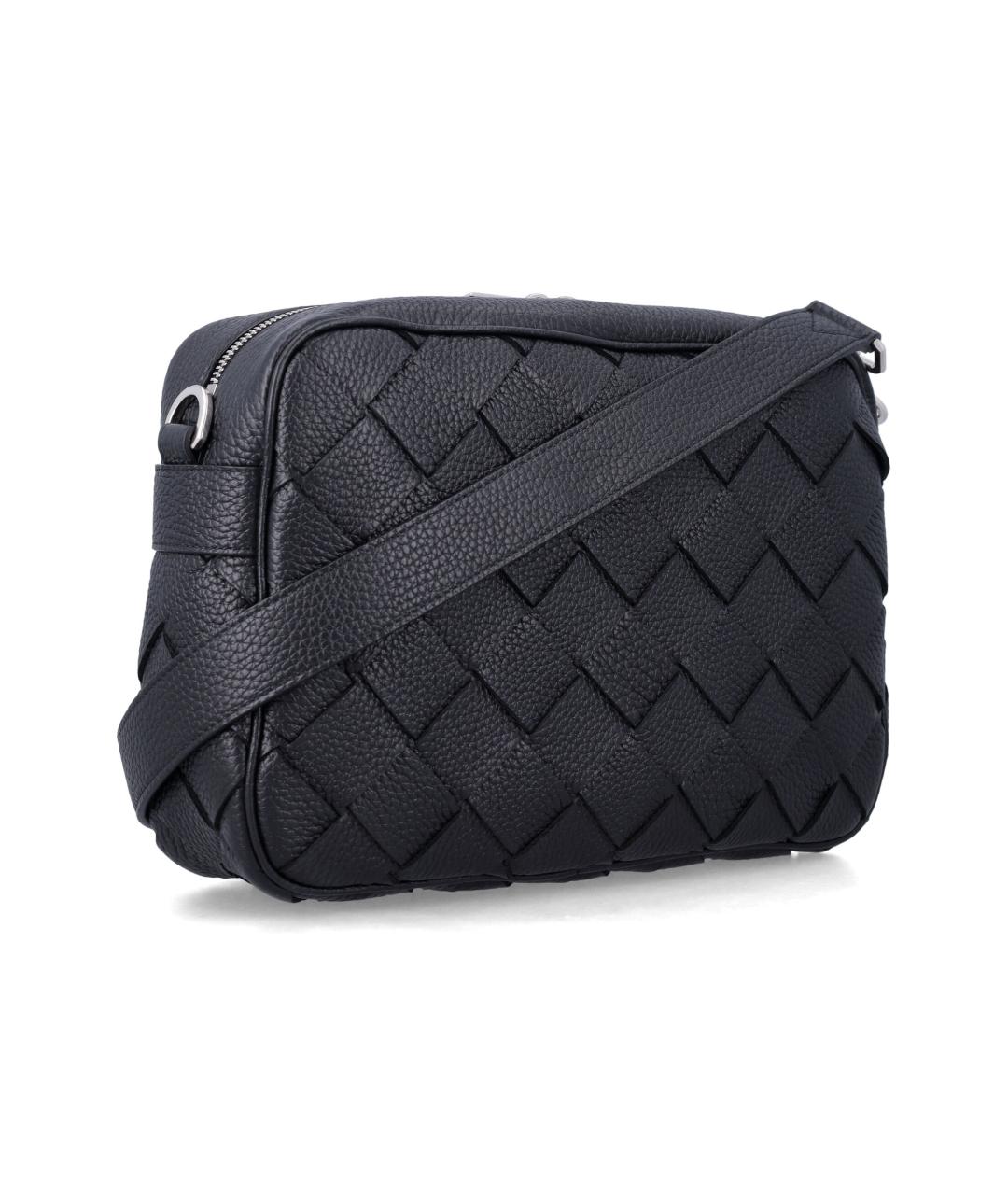 BOTTEGA VENETA Черная кожаная сумка на плечо, фото 2