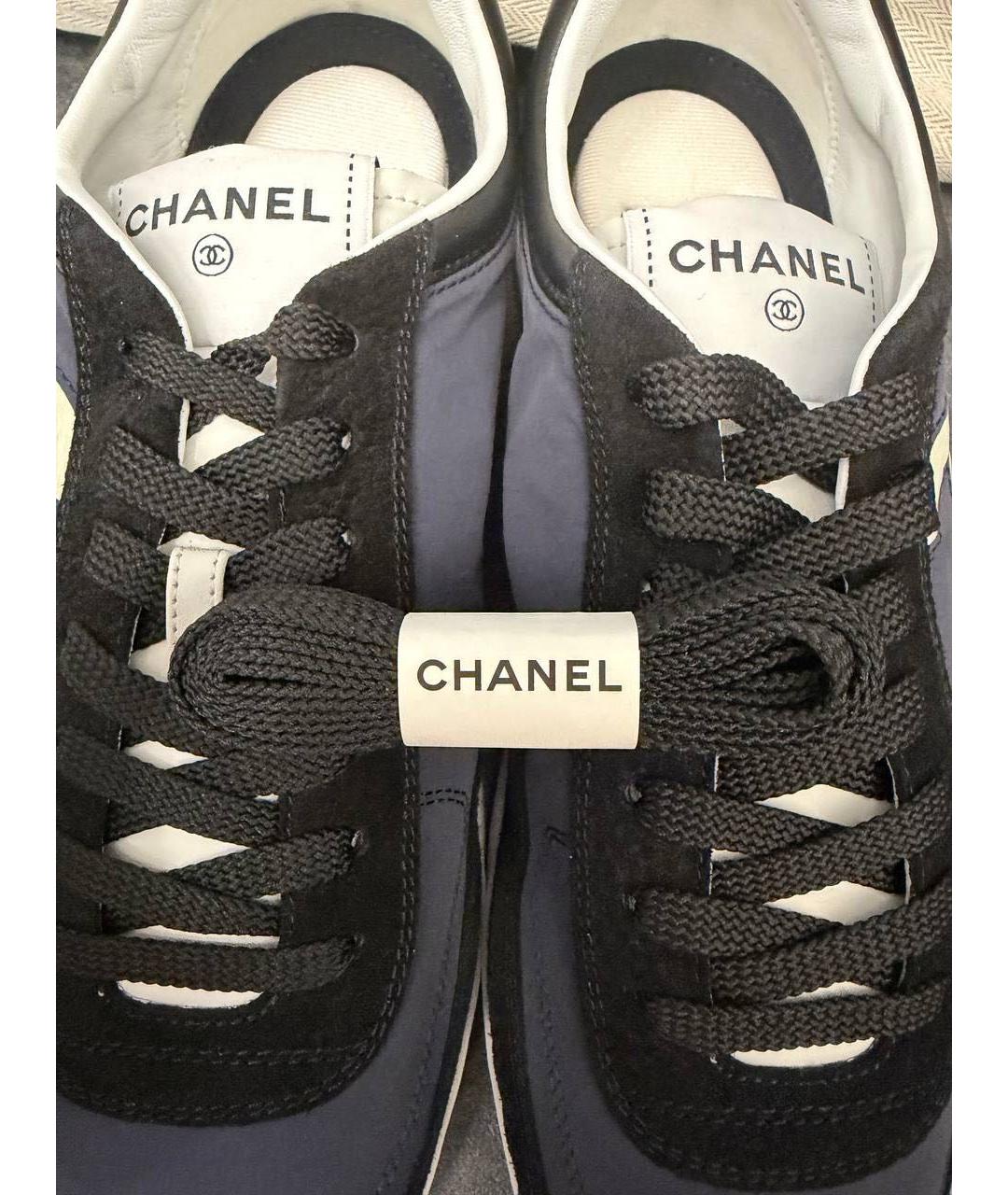 CHANEL Темно-синие замшевые кроссовки, фото 7