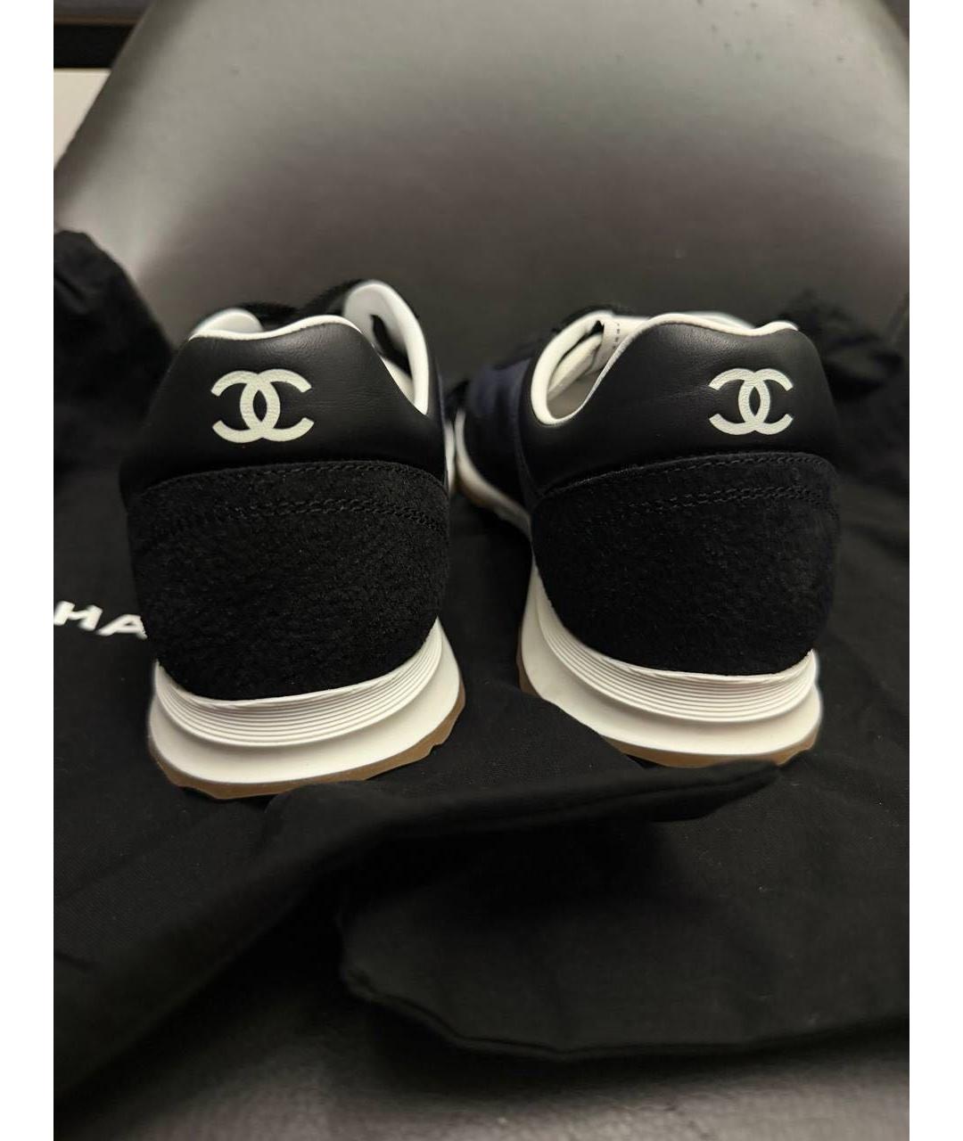 CHANEL Темно-синие замшевые кроссовки, фото 4