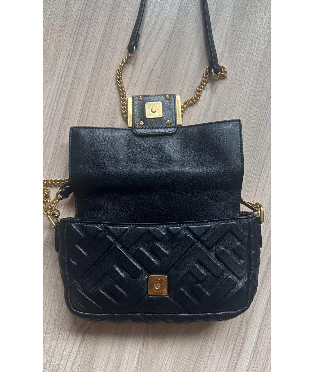 FENDI Черная кожаная сумка через плечо, фото 3