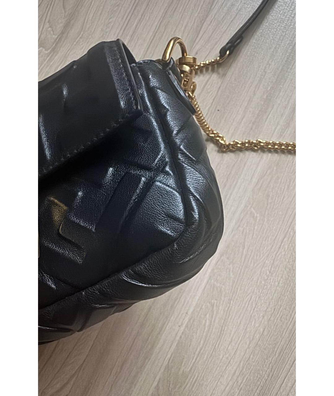 FENDI Черная кожаная сумка через плечо, фото 4