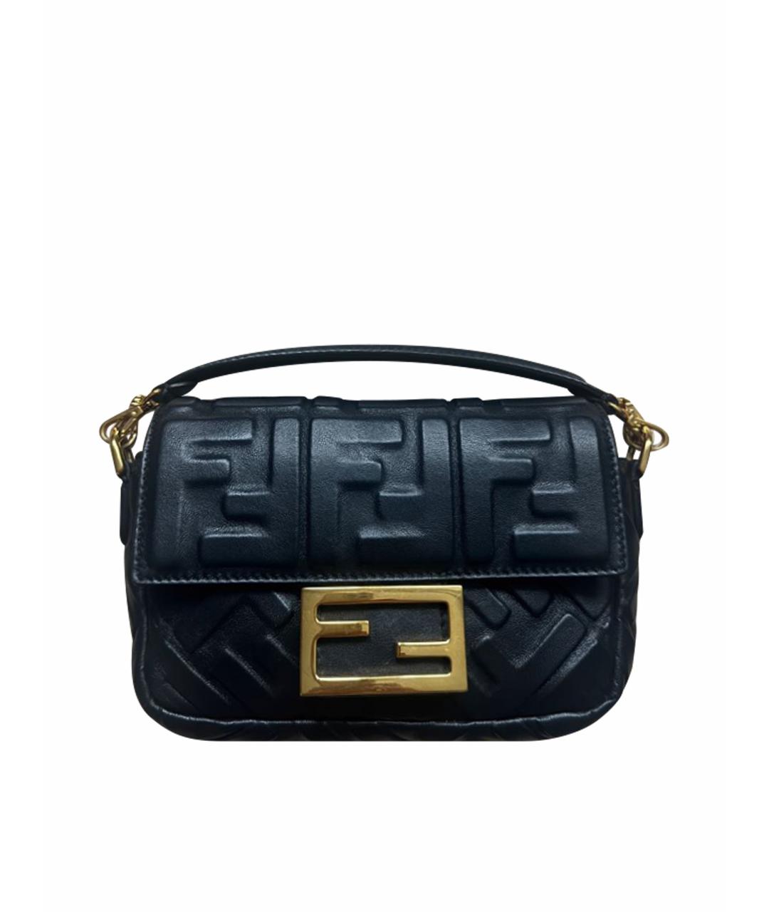 FENDI Черная кожаная сумка через плечо, фото 1