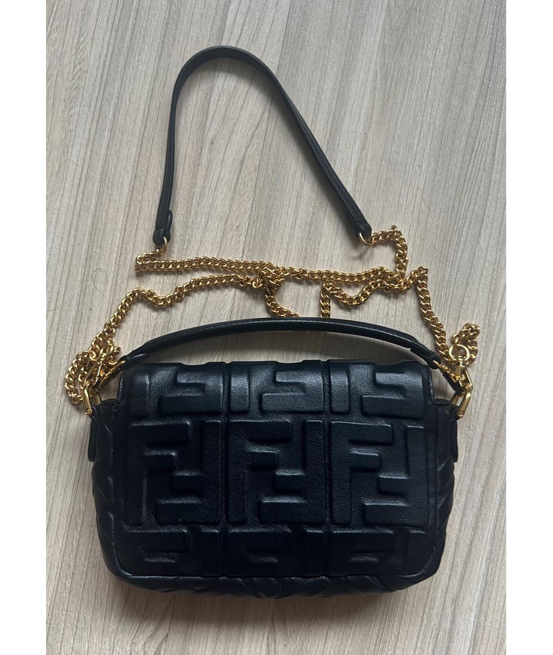 FENDI Черная кожаная сумка через плечо, фото 2