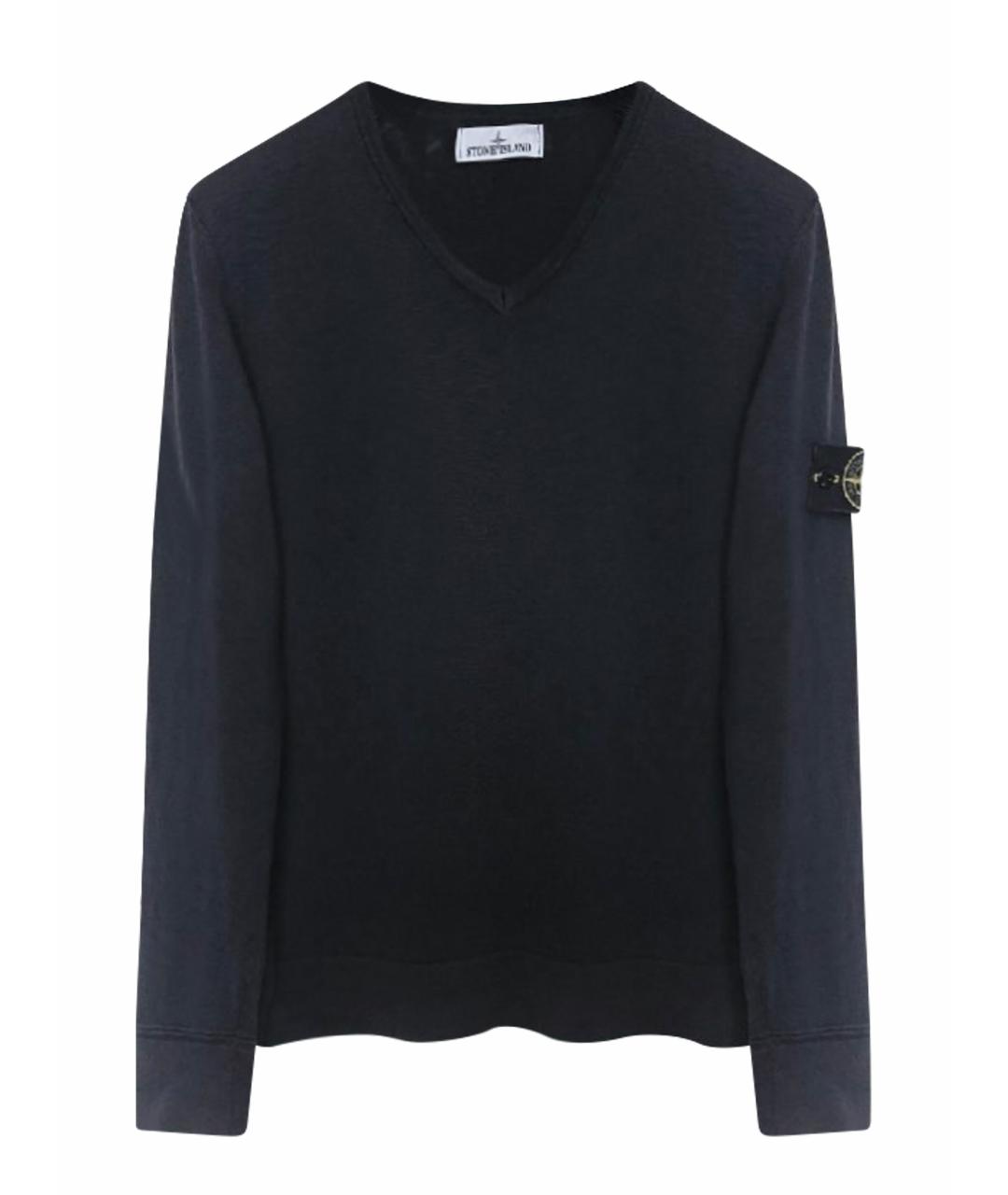 STONE ISLAND Черный хлопковый джемпер / свитер, фото 1