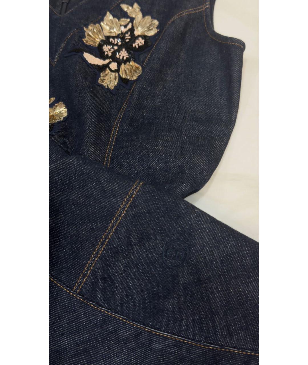 CHRISTIAN DIOR Темно-синее хлопковое повседневное платье, фото 3