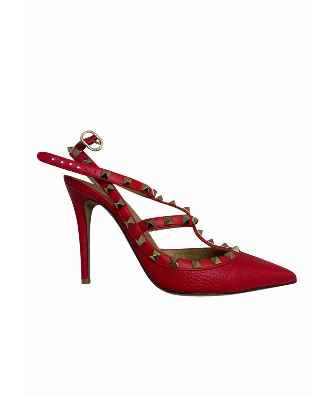 VALENTINO Красные кожаные босоножки, фото 1