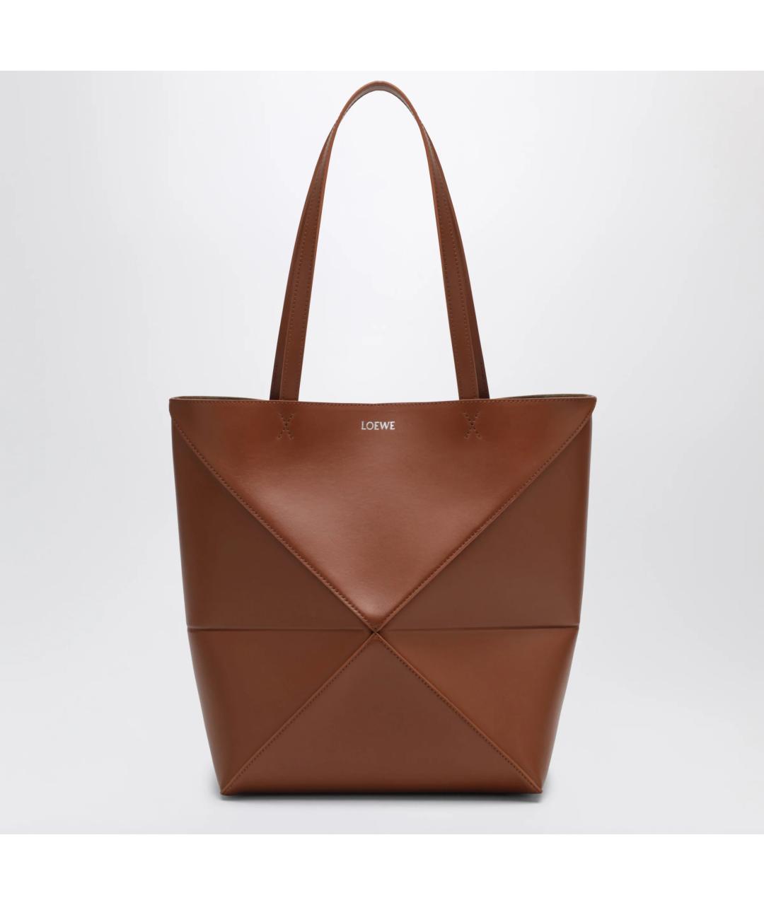 LOEWE Коричневая кожаная сумка тоут, фото 3