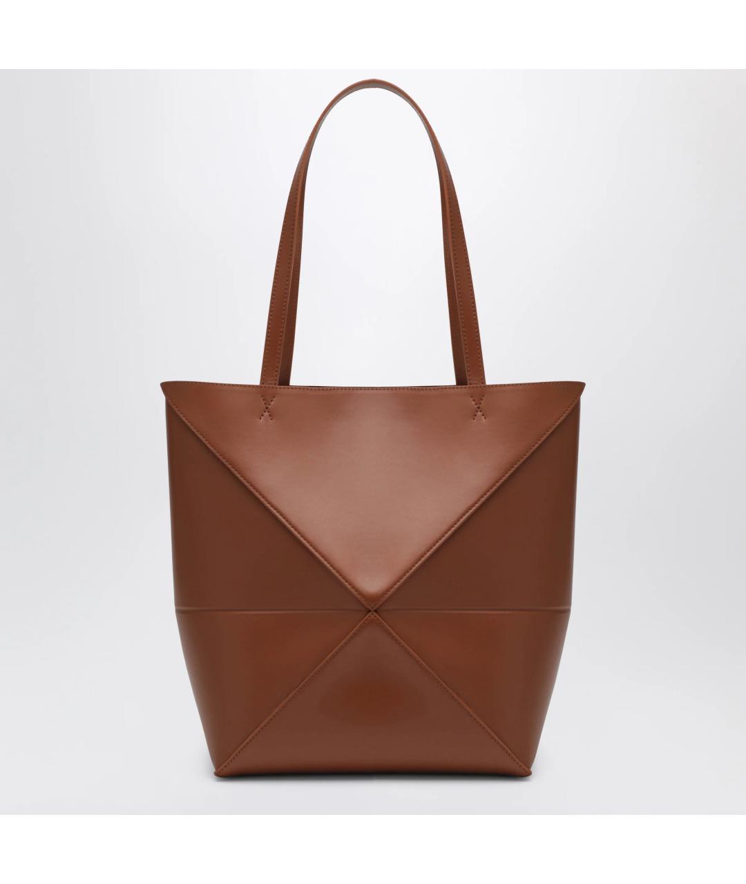 LOEWE Коричневая кожаная сумка тоут, фото 2