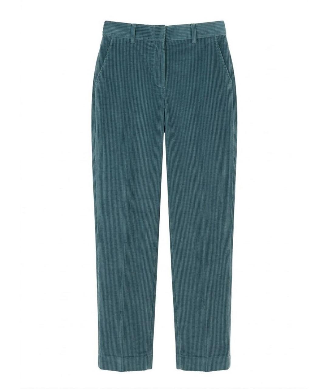WEEKEND MAX MARA Голубые хлопковые прямые брюки, фото 1
