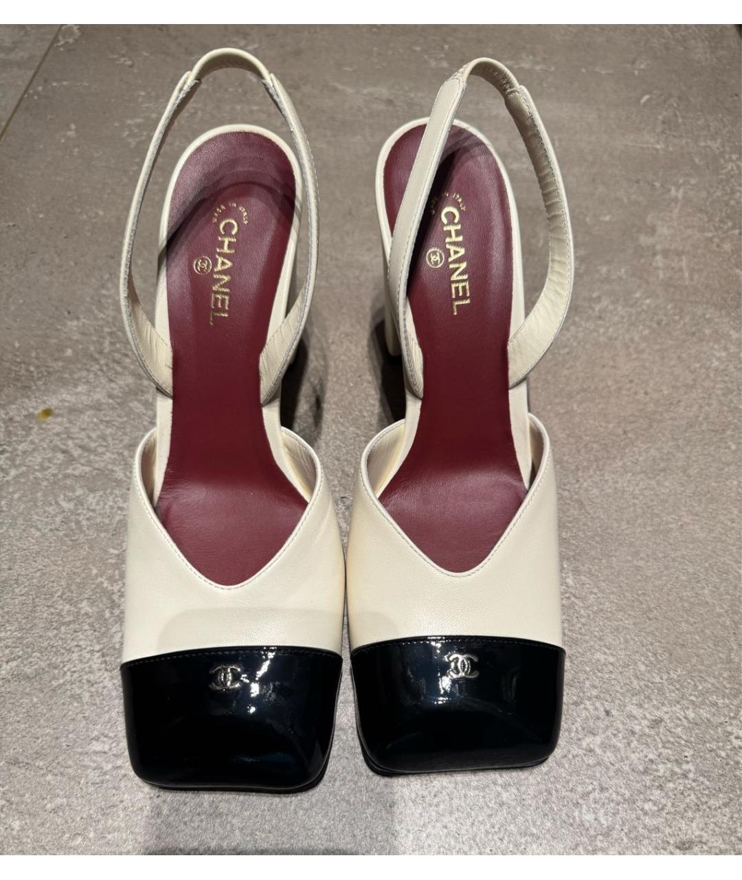 CHANEL Белые кожаные туфли, фото 2