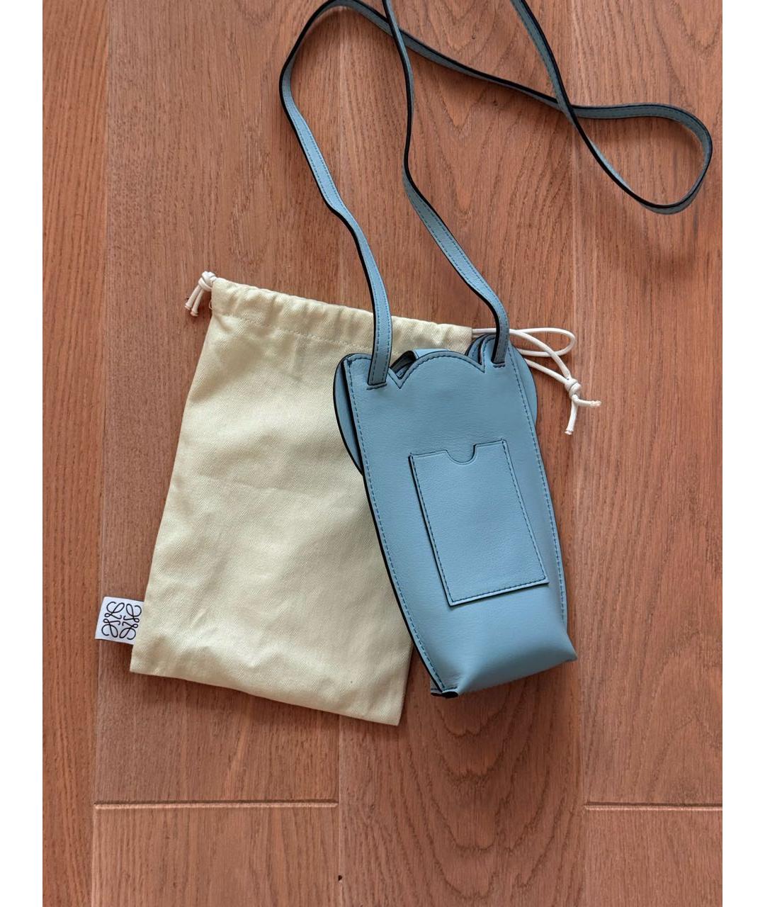 LOEWE Голубая кожаная сумка через плечо, фото 3